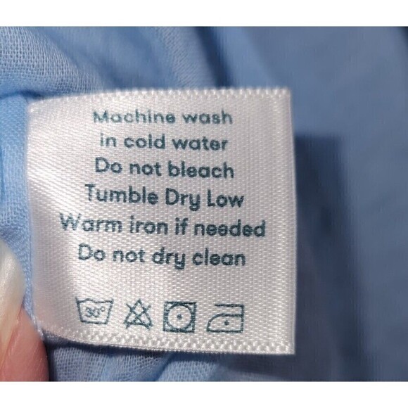 Roberta Roller Rabbit Size XL Pastel Light Blue Linen Tunic Shift Dress Pockets - Picture 5 of 5